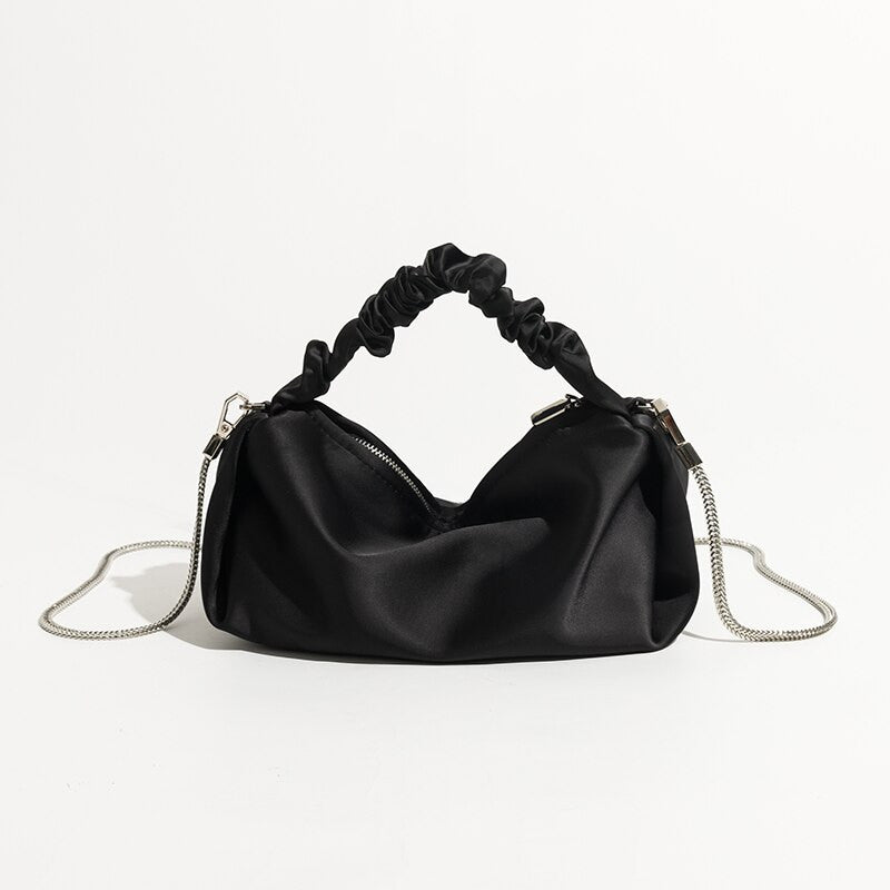 Satin Halbmondtasche