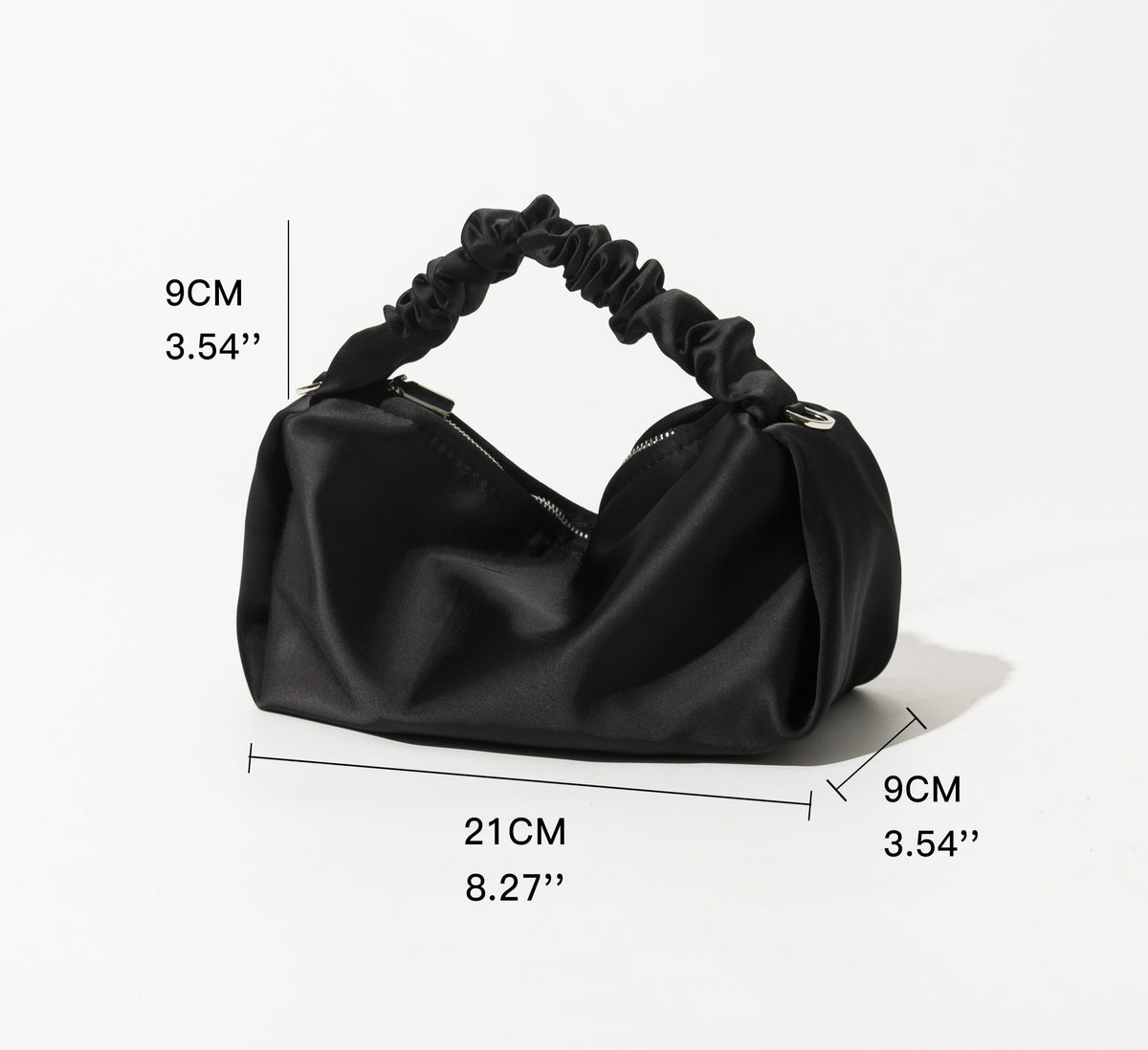 Satin Halbmondtasche